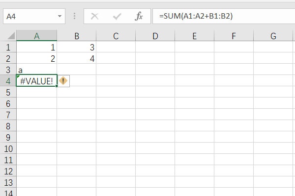 EXCEL 出现 #VALUE! 是什么意思