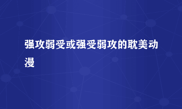 强攻弱受或强受弱攻的耽美动漫