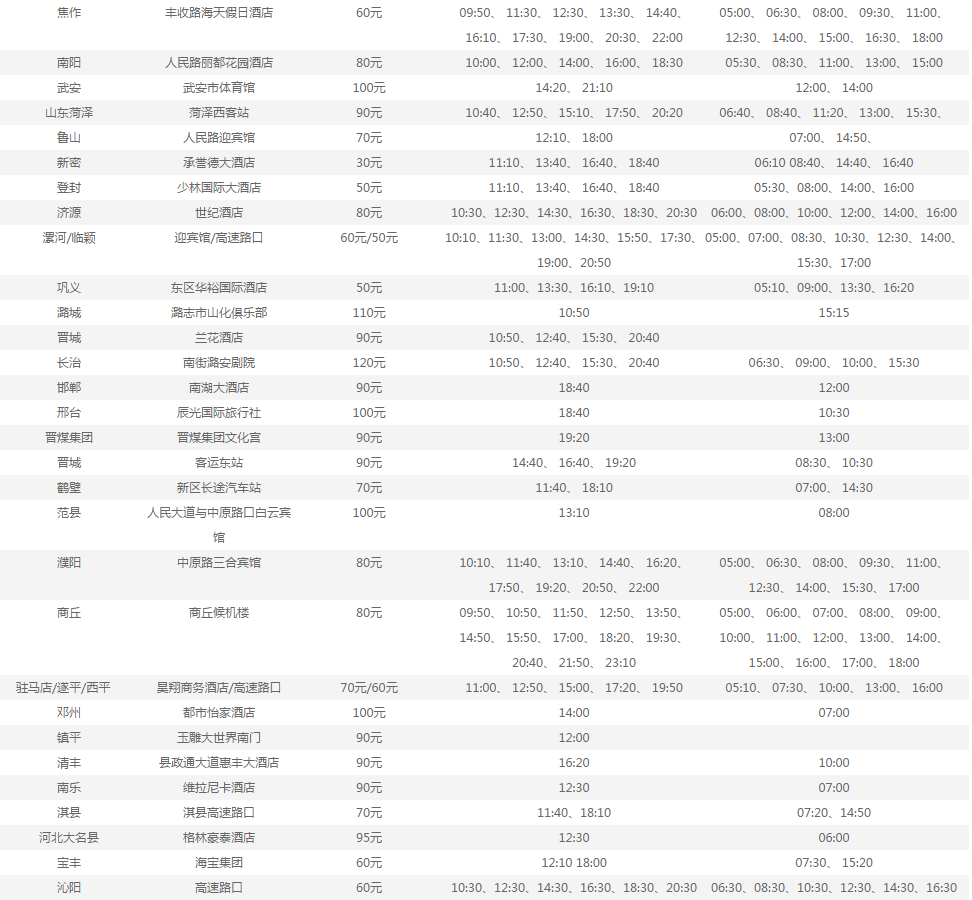 郑州新郑机场巴士路线图