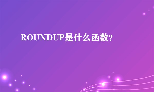 ROUNDUP是什么函数？