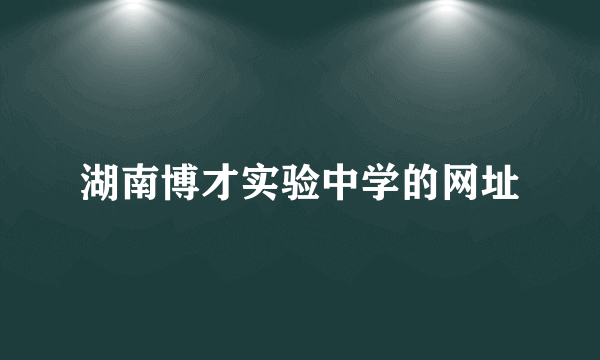 湖南博才实验中学的网址