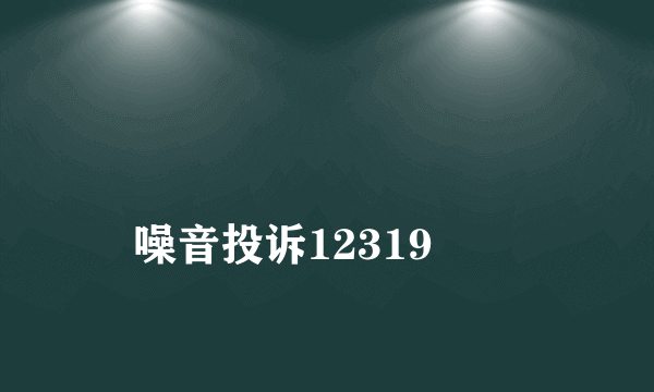 
噪音投诉12319
