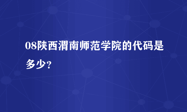 08陕西渭南师范学院的代码是多少？