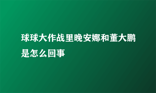 球球大作战里晚安娜和董大鹏是怎么回事