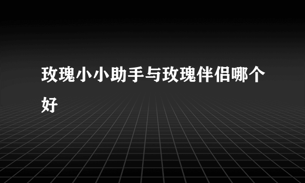 玫瑰小小助手与玫瑰伴侣哪个好