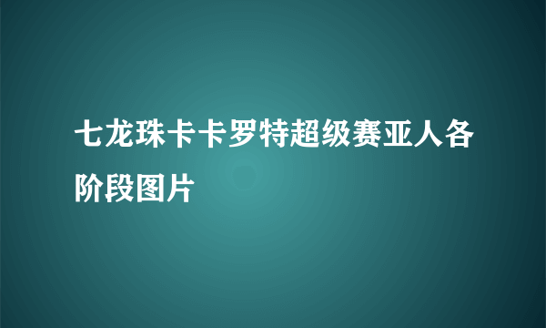 七龙珠卡卡罗特超级赛亚人各阶段图片