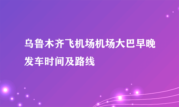 乌鲁木齐飞机场机场大巴早晚发车时间及路线