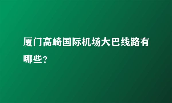 厦门高崎国际机场大巴线路有哪些？