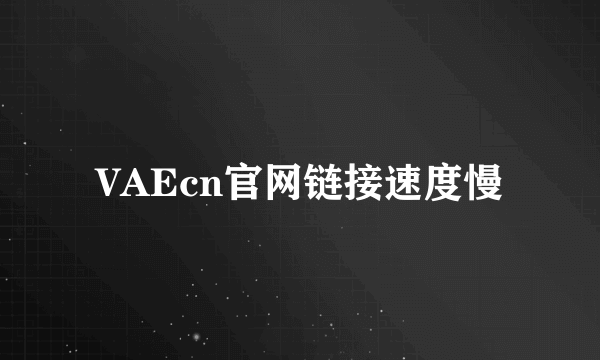 VAEcn官网链接速度慢