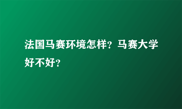 法国马赛环境怎样？马赛大学好不好？