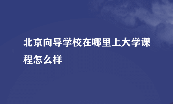 北京向导学校在哪里上大学课程怎么样