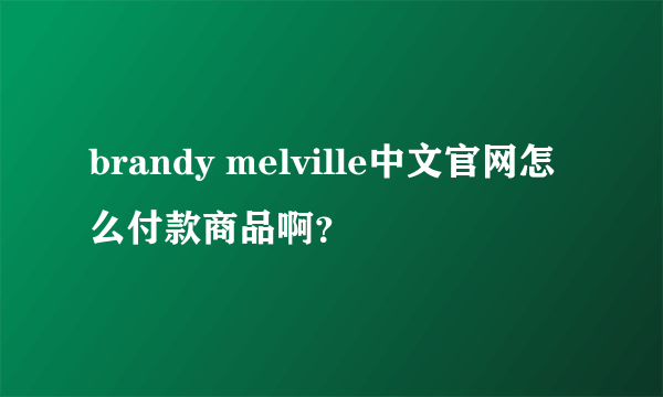 brandy melville中文官网怎么付款商品啊？