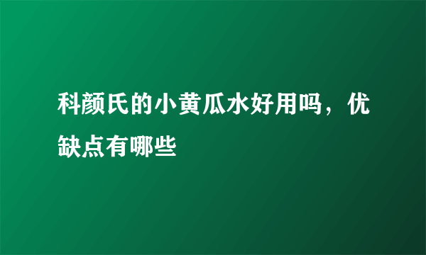 科颜氏的小黄瓜水好用吗，优缺点有哪些