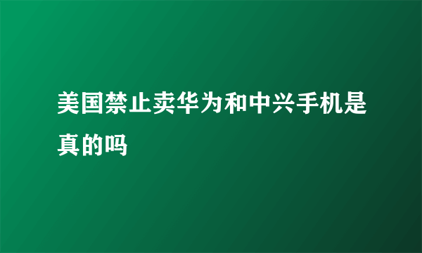 美国禁止卖华为和中兴手机是真的吗