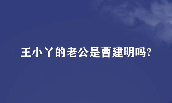 王小丫的老公是曹建明吗?