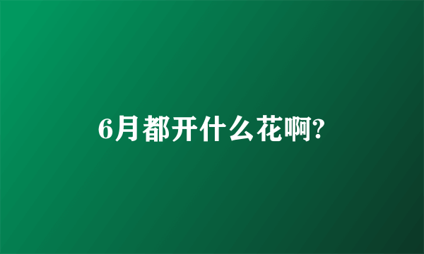 6月都开什么花啊?