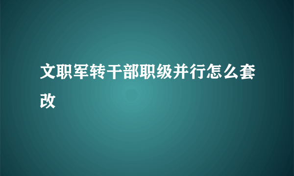 文职军转干部职级并行怎么套改