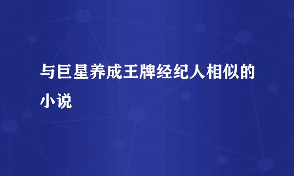 与巨星养成王牌经纪人相似的小说