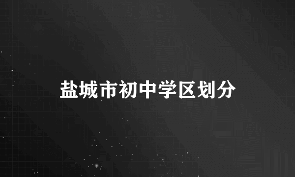 盐城市初中学区划分