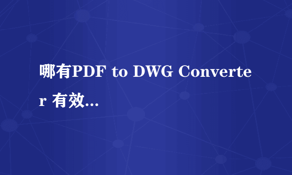 哪有PDF to DWG Converter 有效破解版下载?