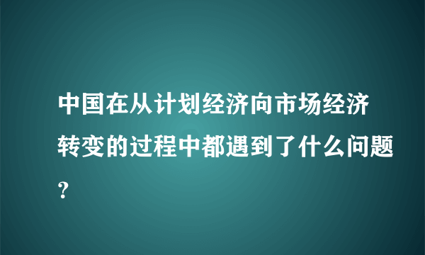 中国在从计划经济向市场经济转变的过程中都遇到了什么问题？