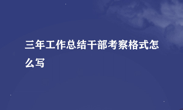 三年工作总结干部考察格式怎么写