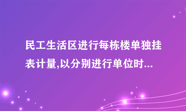 民工生活区进行每栋楼单独挂表计量,以分别进行单位时间内的用电统计,属于绿施工的是什么