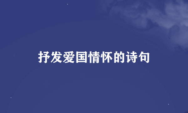 抒发爱国情怀的诗句