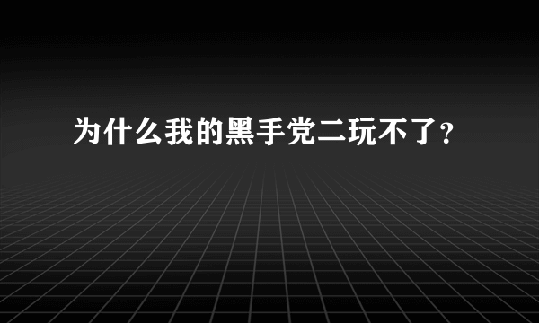 为什么我的黑手党二玩不了？