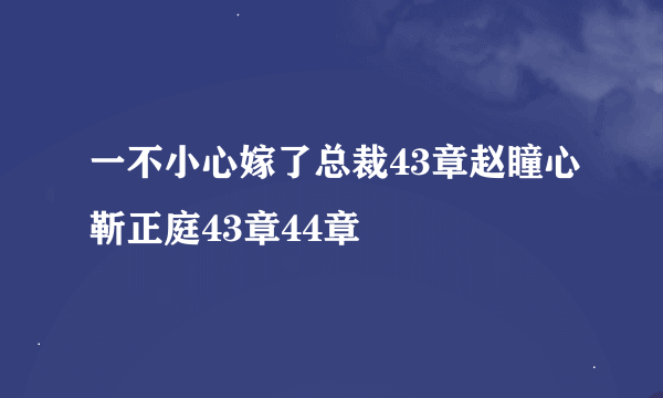 一不小心嫁了总裁43章赵瞳心靳正庭43章44章