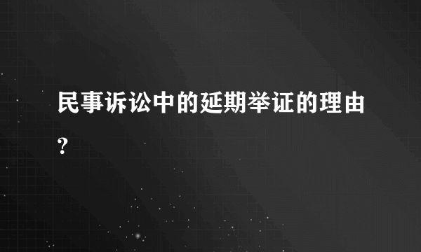 民事诉讼中的延期举证的理由？