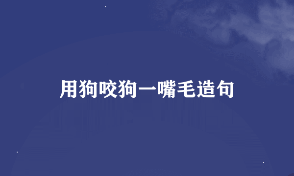 用狗咬狗一嘴毛造句