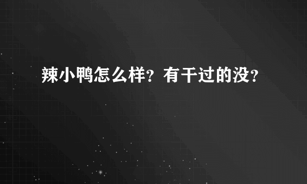 辣小鸭怎么样？有干过的没？