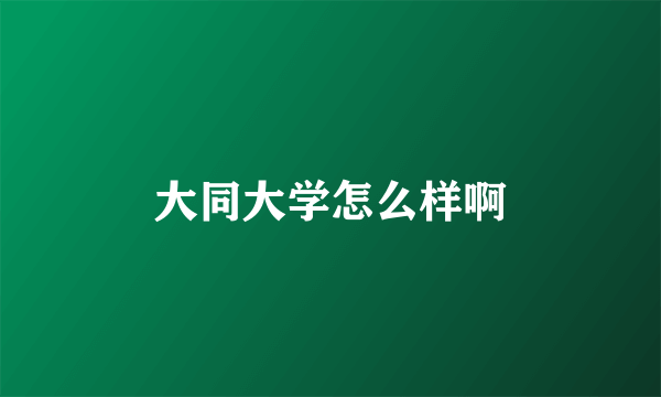 大同大学怎么样啊