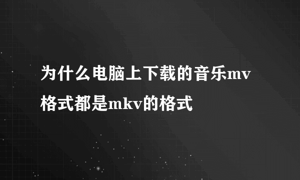 为什么电脑上下载的音乐mv格式都是mkv的格式