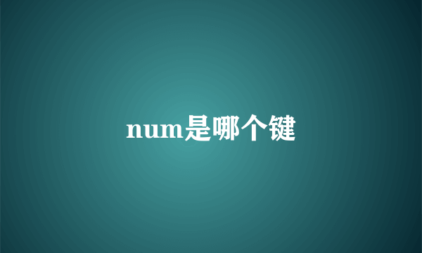 num是哪个键