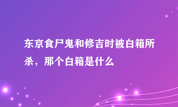 东京食尸鬼和修吉时被白箱所杀，那个白箱是什么