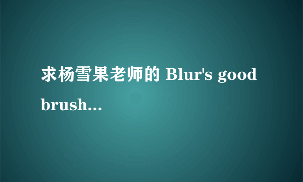 求杨雪果老师的 Blur's good brush 的笔刷