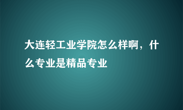 大连轻工业学院怎么样啊，什么专业是精品专业