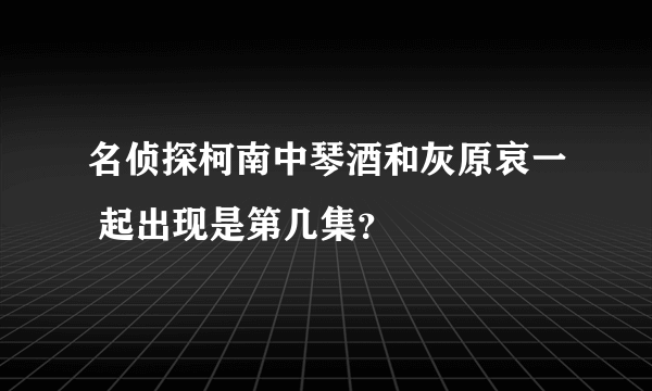 名侦探柯南中琴酒和灰原哀一 起出现是第几集？