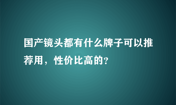 国产镜头都有什么牌子可以推荐用，性价比高的？