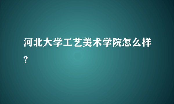 河北大学工艺美术学院怎么样?