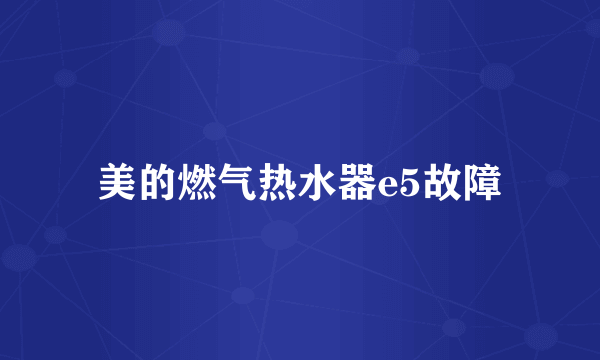 美的燃气热水器e5故障