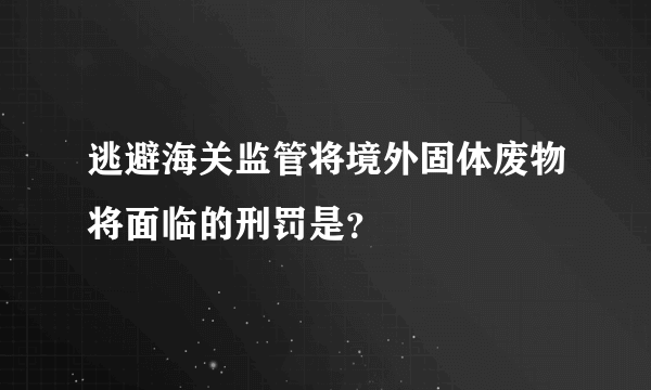 逃避海关监管将境外固体废物将面临的刑罚是？