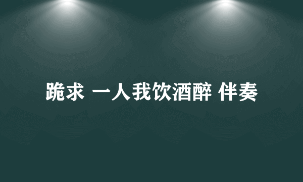 跪求 一人我饮酒醉 伴奏