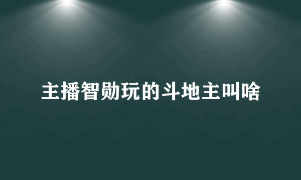 主播智勋玩的斗地主叫啥