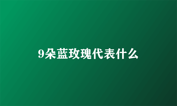 9朵蓝玫瑰代表什么