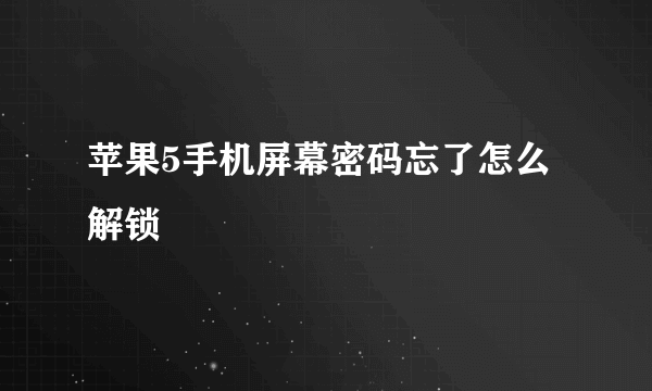 苹果5手机屏幕密码忘了怎么解锁