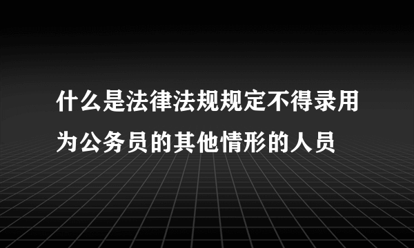 什么是法律法规规定不得录用为公务员的其他情形的人员