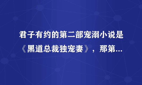 君子有约的第二部宠溺小说是《黑道总裁独宠妻》，那第一本是什么